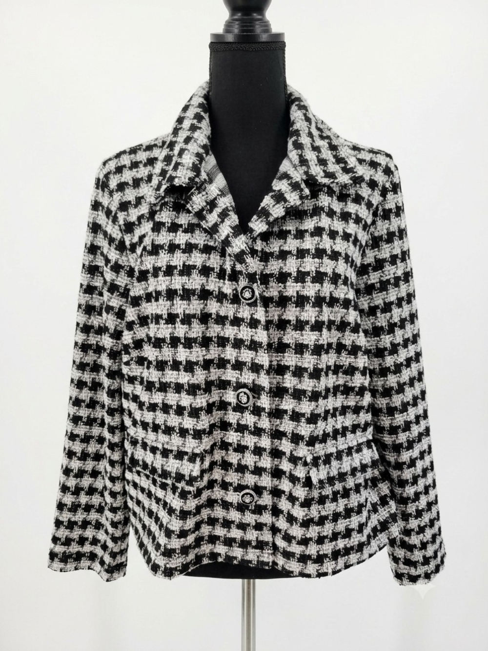 Soho Apparel Black & White Houndstooth Blazer Jacket